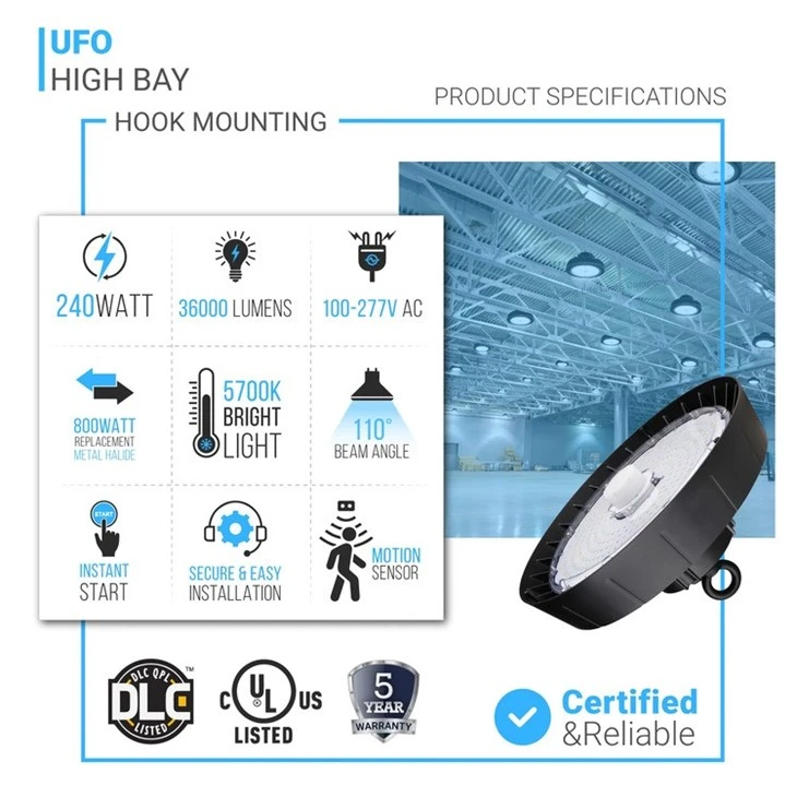 High Bay LED Light UFO with Motion Sensor 2