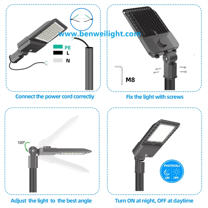 300W/200W LED Shoebox Street Light: Parking Lot Outdoor Commercial Fixture price