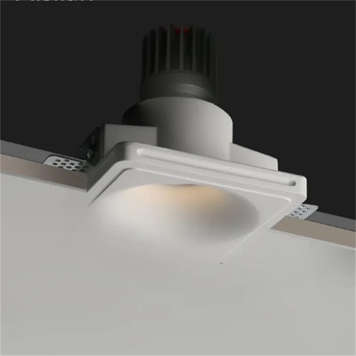Hotel Bathroom Ceiling Spot Fittings Set Anti Glare COB Lighting Round Square LED Recessed Plaster Gypsum Downlight