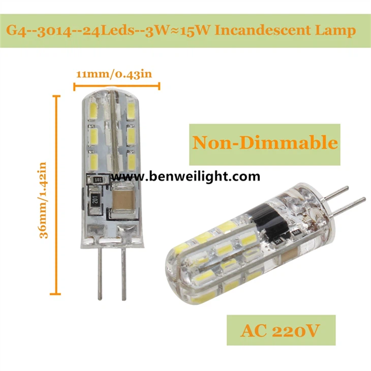 LED-capsulelampen: G4/G9/E14, 220V/12V AC/DC