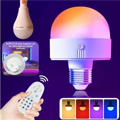 Slimme RGB LED-lamp - Modern oplaadbaar en dimbaar (E26/E27-fitting)